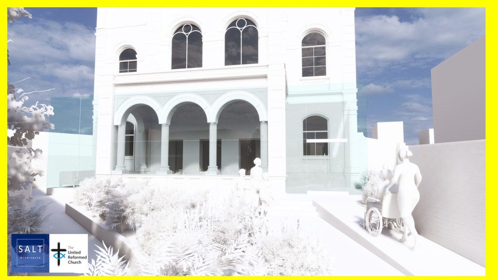 Toll Gavel Church proposed building changes front of church