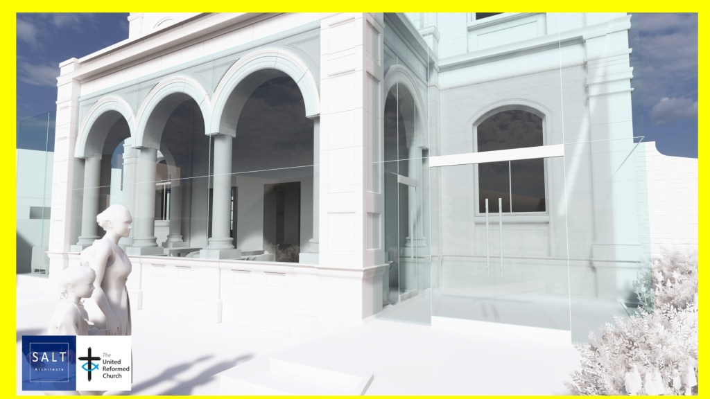 Detail of proposed front elevation of Toll Gavel Church